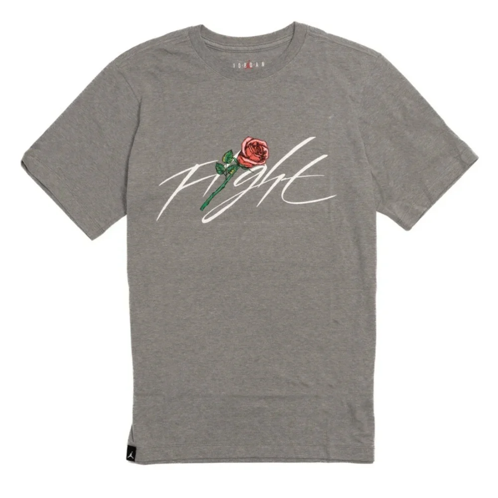 NEW Jordan Brand Sorry Crew Sz Small Gray Carbon Heather T-Shirt DQ7390-091